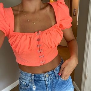 Hot pink coral top